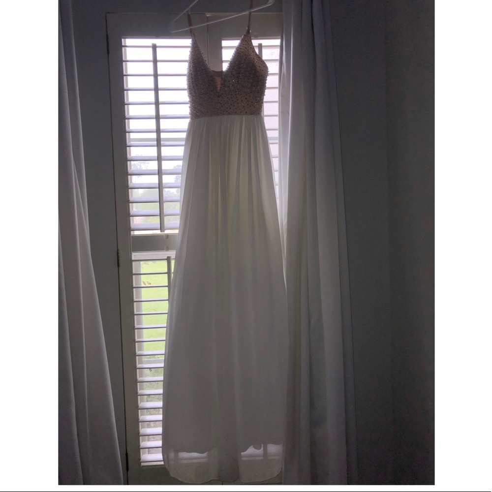 White beaded gown
